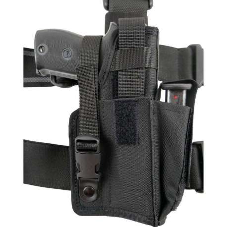 Kombat Tactical Leg Holster (Black) - Adjustable Thigh Holster With Magazine Pocket - View #3